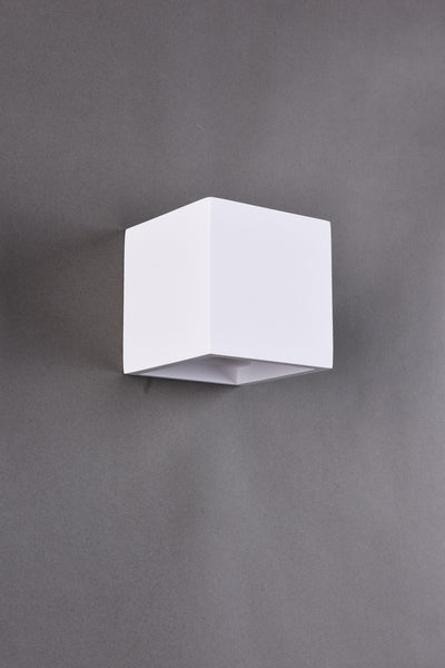 Ceramic Square Wall Light, Up/Down White Paintable G9 socket (NO BULB)