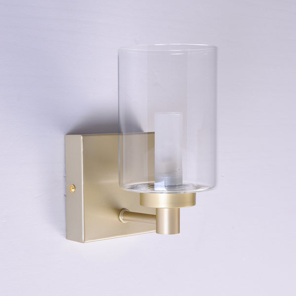 HARPER LIVING 1xG9 Wall Light, UP/Down Light with Glass Shade, Gold Finish