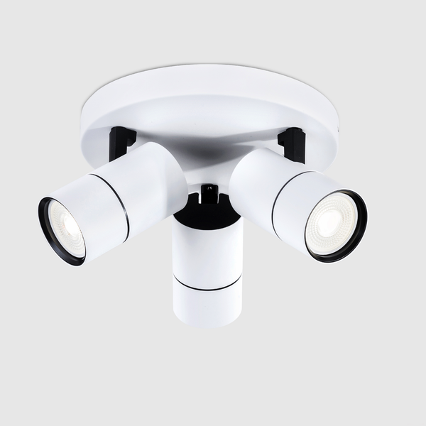 3 Light GU10 Round Spotlight 3x GU10 White