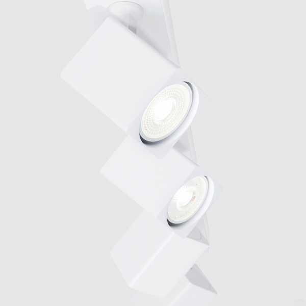 4 Light GU10 Square Spotlight 4x GU10 White Linear