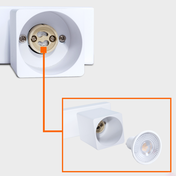 4 Light GU10 Square Spotlight 4x GU10 White Linear