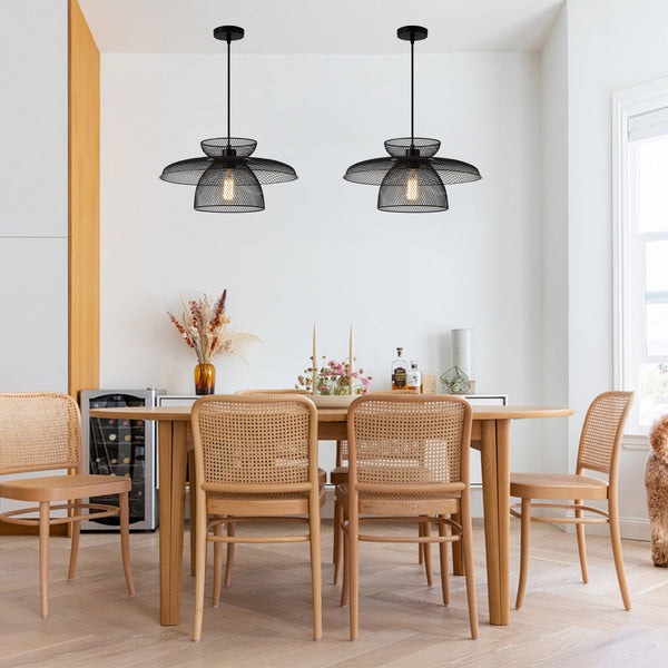 HARPER LIVING Black Pendant Ceiling Light with Metal Mesh Shade, Pendant Light for Kitchen Hallway Living Room Dining room