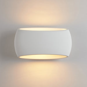 HARPER LIVING Wall Lights,  Indoor Wall Sconce Lamp with White Oval Ceramic Shade, Wall Mounted Light for Bedroom, Living Room, Hallway