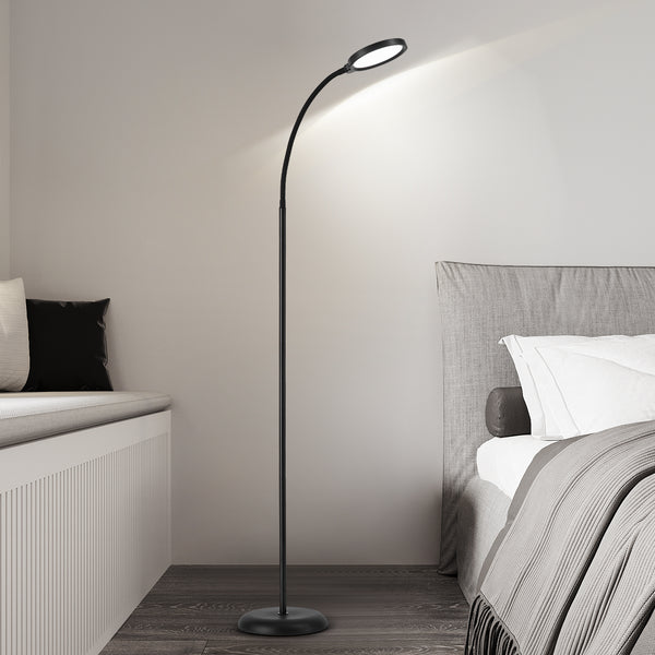 HARPER LIVING Floor Lamp Black, Dimmable LED Lamps for Living Room, 3 Colour Temps Standing Lamp with Touch Control