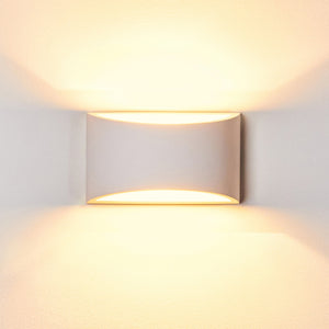 Medium Size Plaster Wall Light Up/Down Light White Paintable Gypsum Ceramic Style G9 Cap Type