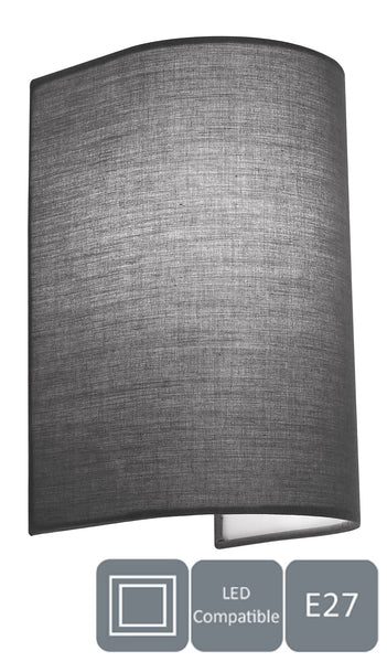 HARPER LIVING 1xE27/ES Wall Wash Light with Switch, Cylinder Fabric Shade, Suitable for LED Upgrade