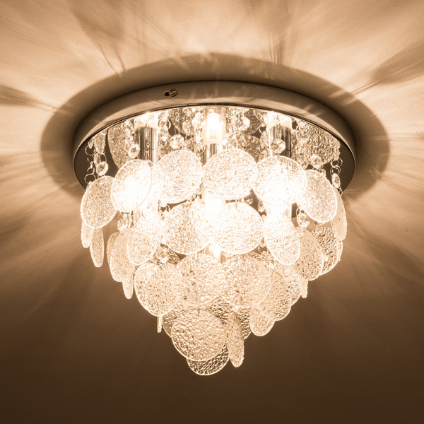 Crystal Ceiling Light, 4 Lights Semi-Flush, Modern Water Resistant (IP44)