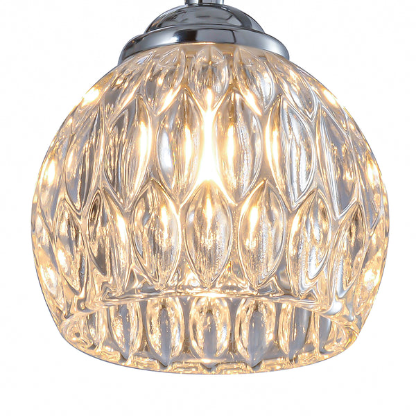 Modern 5 Light Semi-Flush Ceiling Light, G9 Cap Type, Polished Chrome Finish, Glass Shades Included, Bulbs Not Included