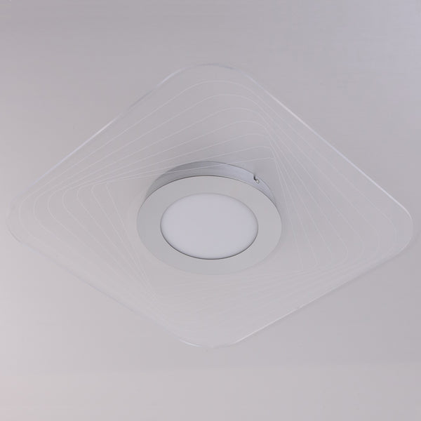 LED Ceiling Light, Square Acrylic Shade, Natural White (4000K), Non Dimmable