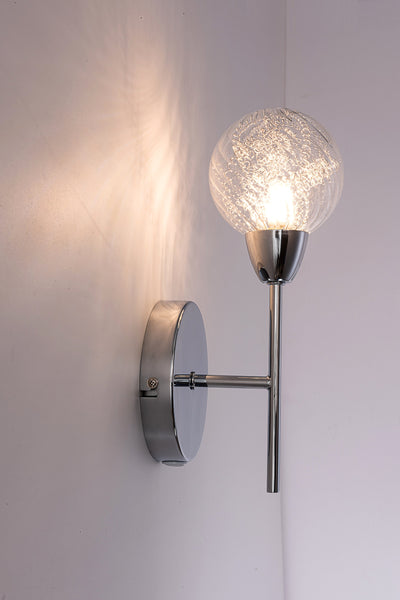 Pack of 2 BOLLA Wall Lights, Polished Chrome, On/Off Switch, BULBS NOT INCLUDED