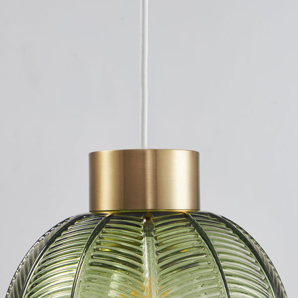 Easy Fit Glass Shade, Green Shade with Antique Gold