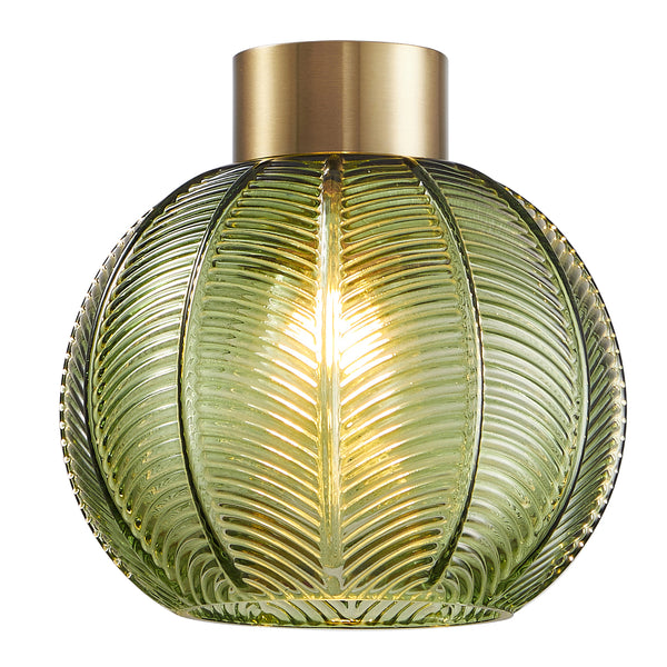 Easy Fit Glass Shade, Green Shade with Antique Gold