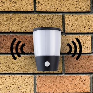 Outdoor Wall Light Black finish with PIR Infrared Sensor IP54 Aluminium Exterior Weatherproof Warm White Light, Ideal for Garden, Front/Back Door, Balcony