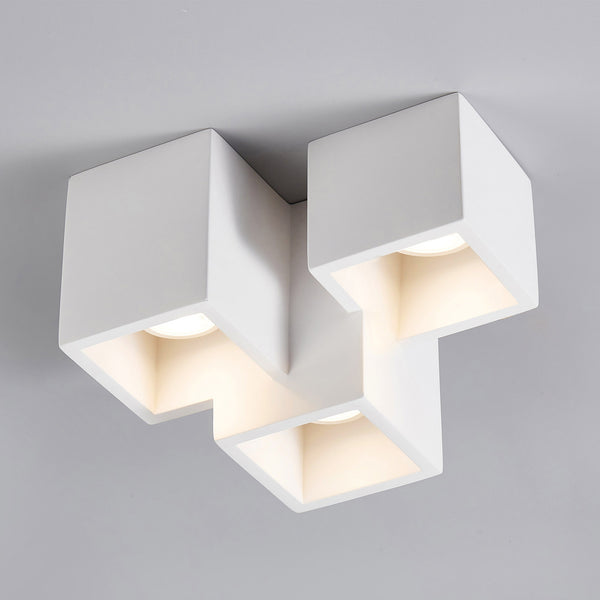 Harper Living 3 Light Plaster Flush Ceiling Light