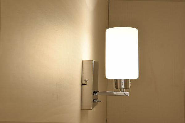 BIANCO 1xE14 Wall Light, On/Off Switch, Polished Chrome, Oval Shade