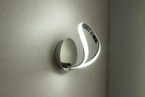 Harper Living HALO LED Wall Light with Toggle Switch, Polished Chrome Finish, Natural White (4000K)