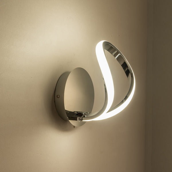 Harper Living HALO LED Wall Light with Toggle Switch, Polished Chrome Finish, Warm White (3000K)