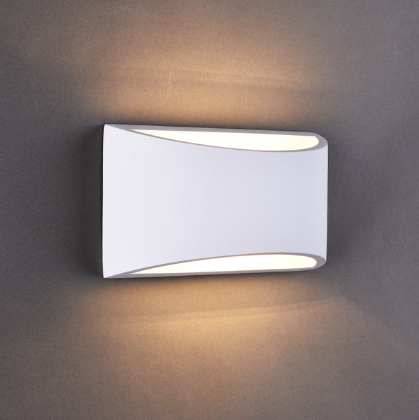 Medium Size Plaster Wall Light Up/Down Light White Paintable Gypsum Ceramic Style G9 Cap Type