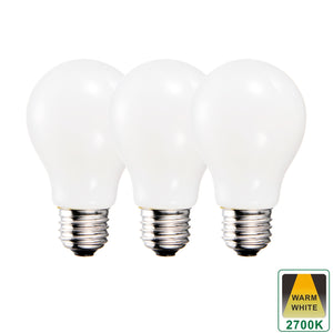 E27 9 Watts Dimmable LED GLS/A60 Standard Light Bulb, Opal Finish Warm White Packs of 3, 5 and 10