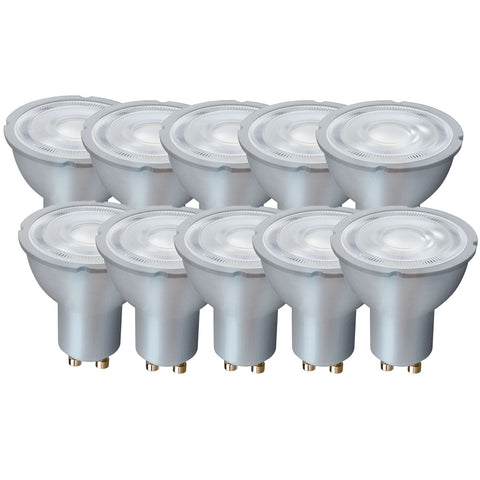 Harper Living 7 Watts GU10 LED Bulb Silver Spotlight Daylight Dimmable, Pack of 10