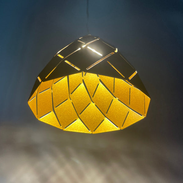 Modern LED Pendant Black and Gold Finish with Metal Shades, 5 Lights, RRP: £135