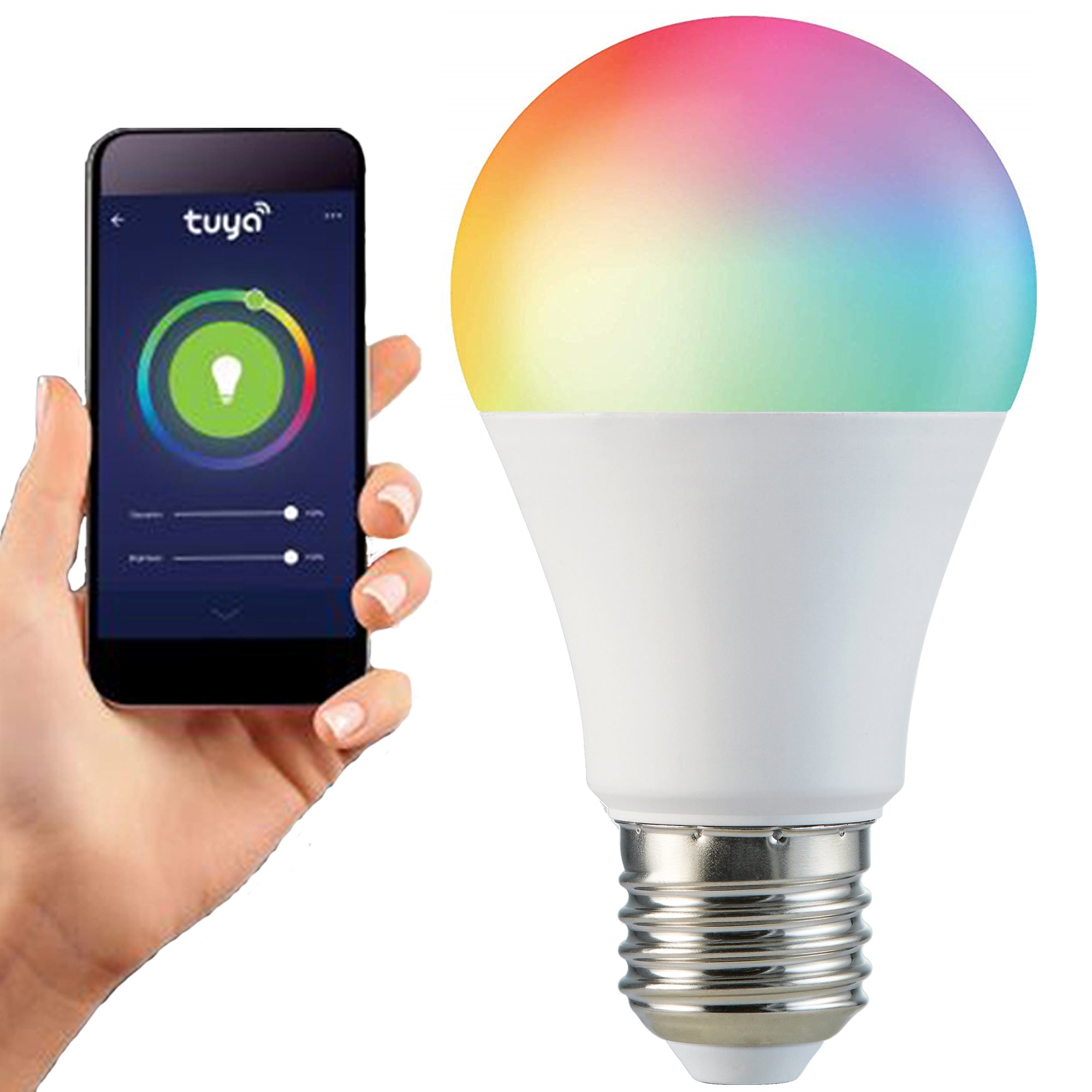 Tuya E27 10 Watts WiFi LED Smart Bulb, RGB CCT 2700K-6500K, Dimmable