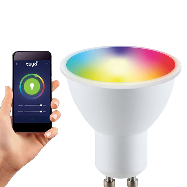 Wi-Fi GU10 5.5 Watts LED Smart Bulb, RGB CCT 2700K-6500K, Dimmable, Pack of 2