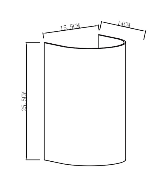 HARPER LIVING 1xE27/ES Wall Wash Light with Switch, Cylinder Fabric Shade, Suitable for LED Upgrade