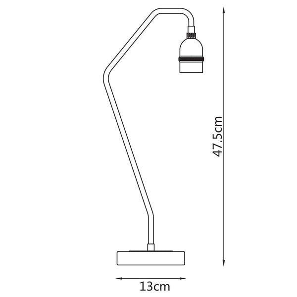 Harper Living 1xE27/ES Up Table Lamp with ST64 Clear Bulb, Black with Matt Silver Finish